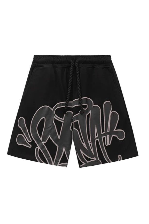 "Graffiti" Shorts-Set schwarz