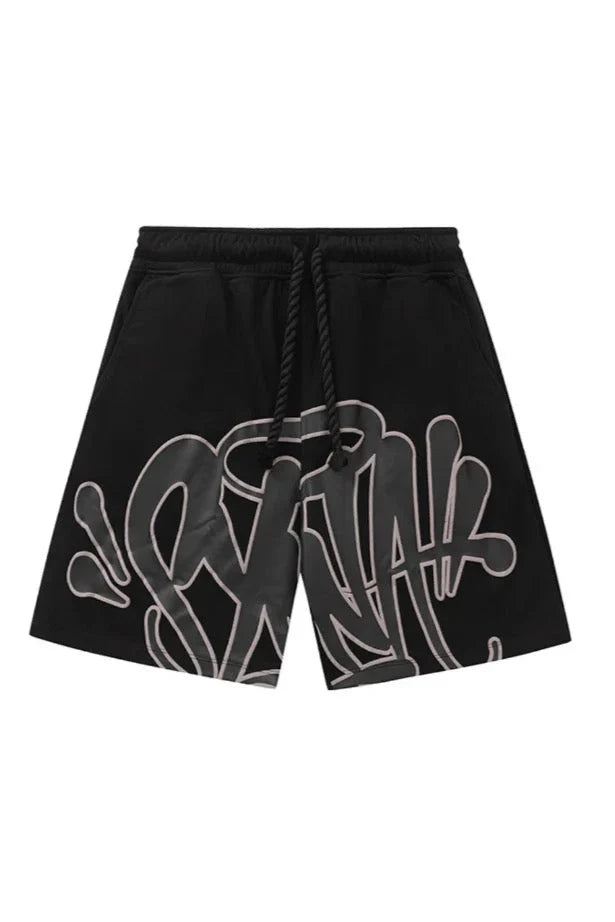 "Graffiti" Shorts Set Schwarz