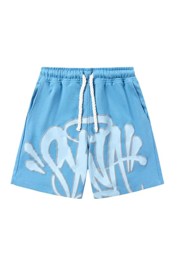 „Graffiti“ Shorts-Set Babyblau