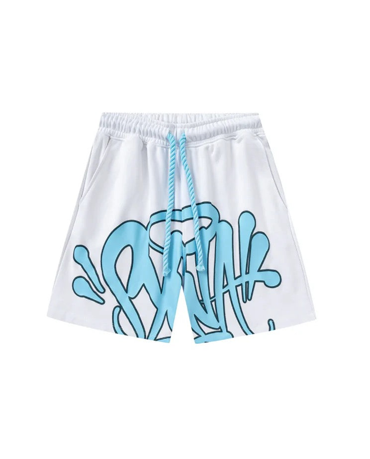 "Graffiti" Shorts-Set Weiß