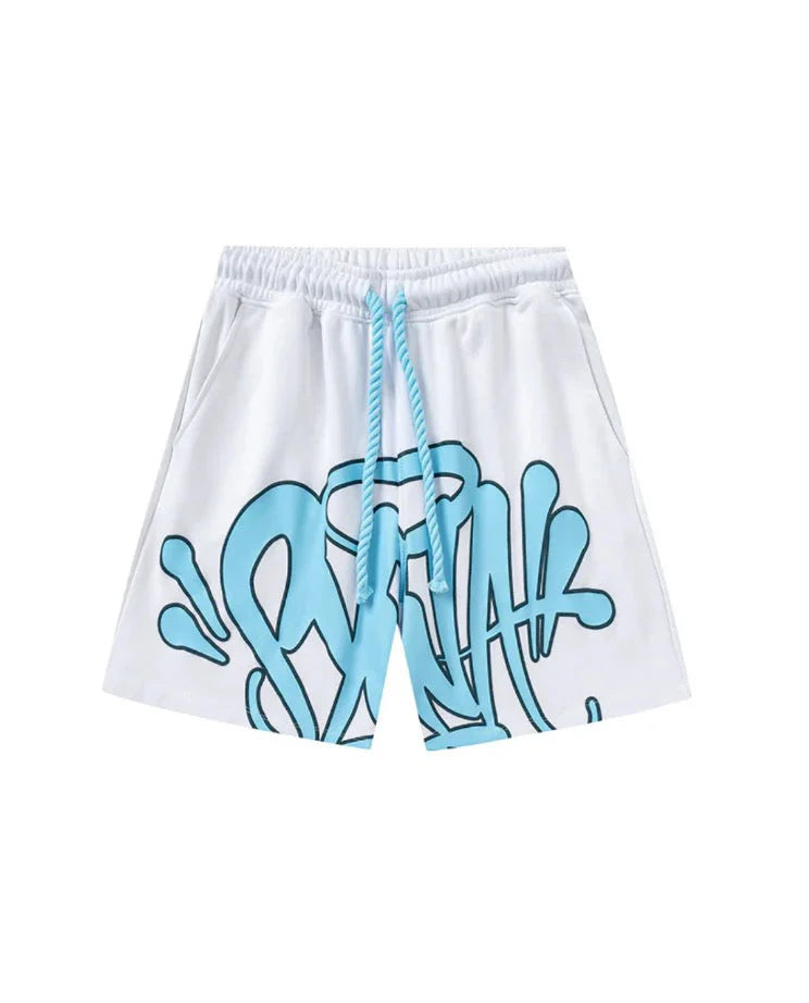 "Graffiti" Shorts Set Blau