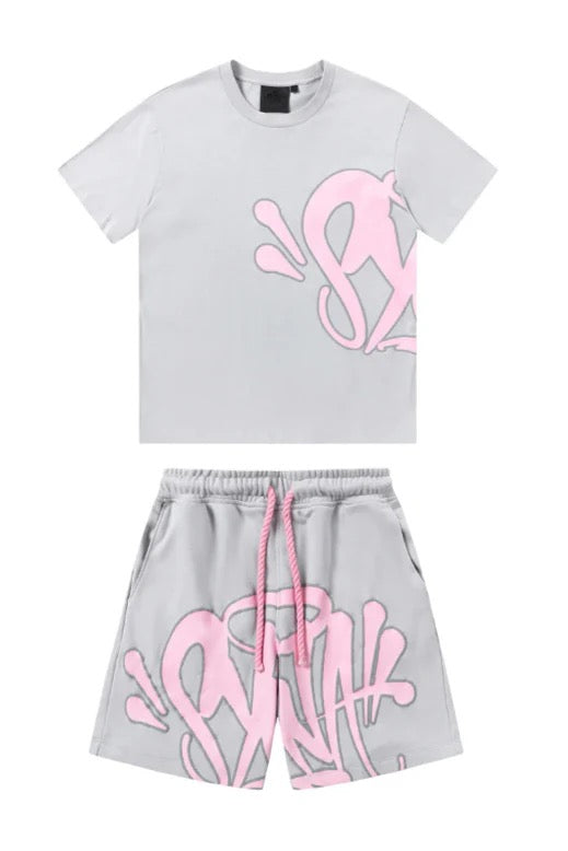 "Graffiti" Shorts-Set Grau Pink