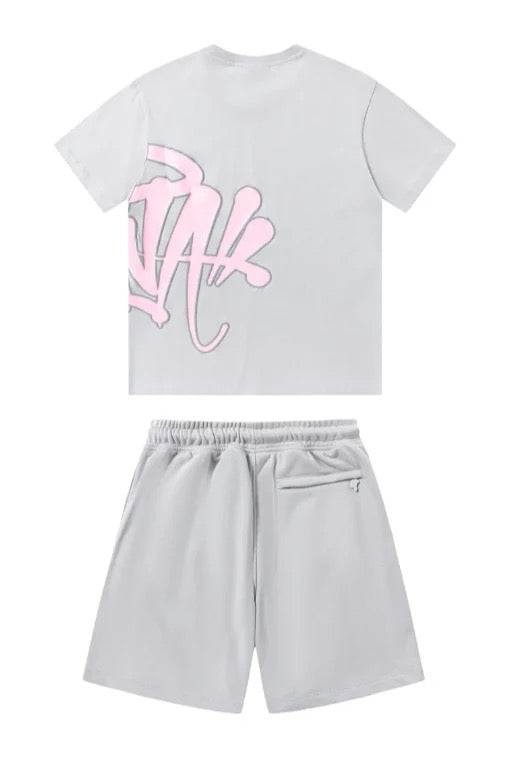 "Graffiti" Shorts-Set Grau Pink