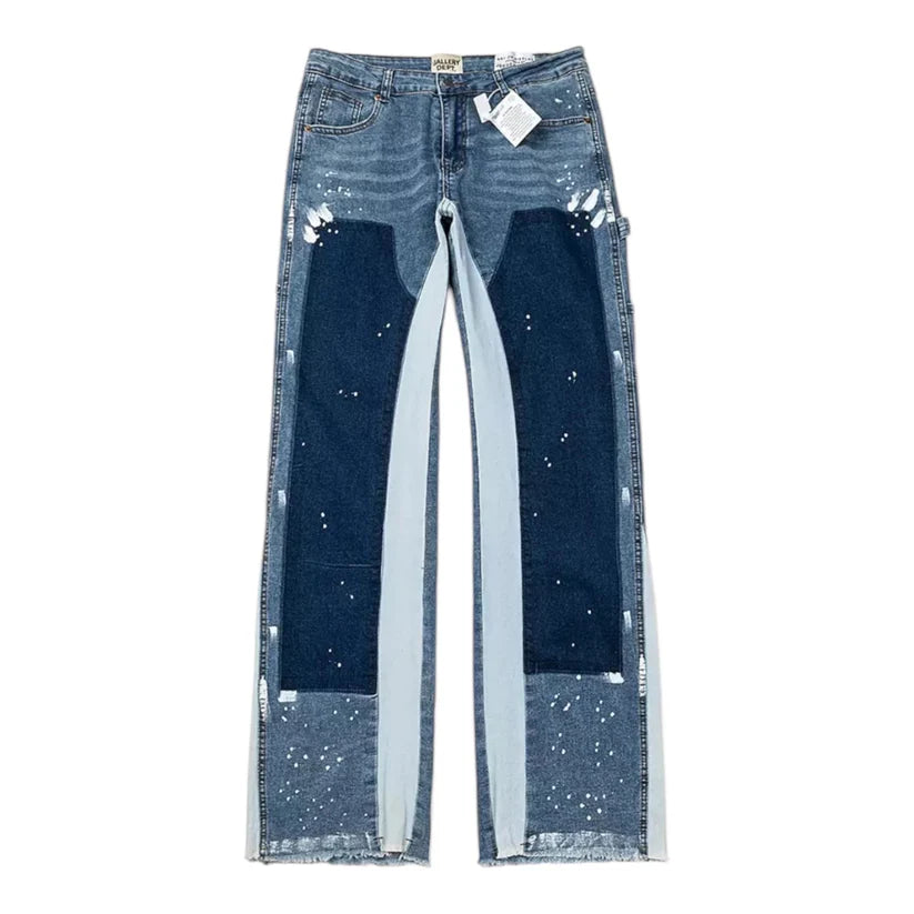 Blue Patch Flared Denim