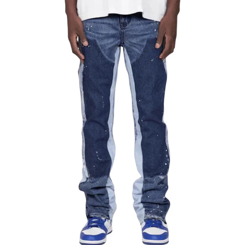 Blue Patch Flared Denim