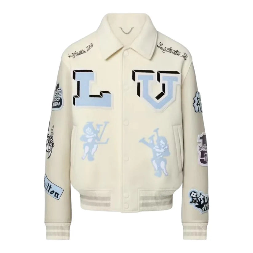"LV" College Jacket Beige
