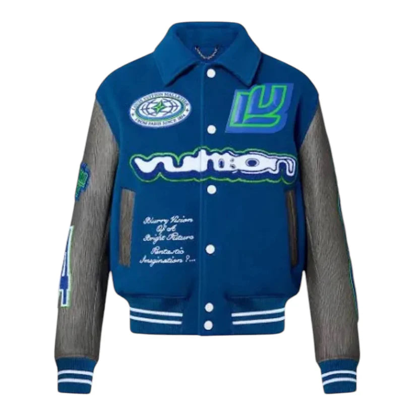 "LV" College Jacket Blue