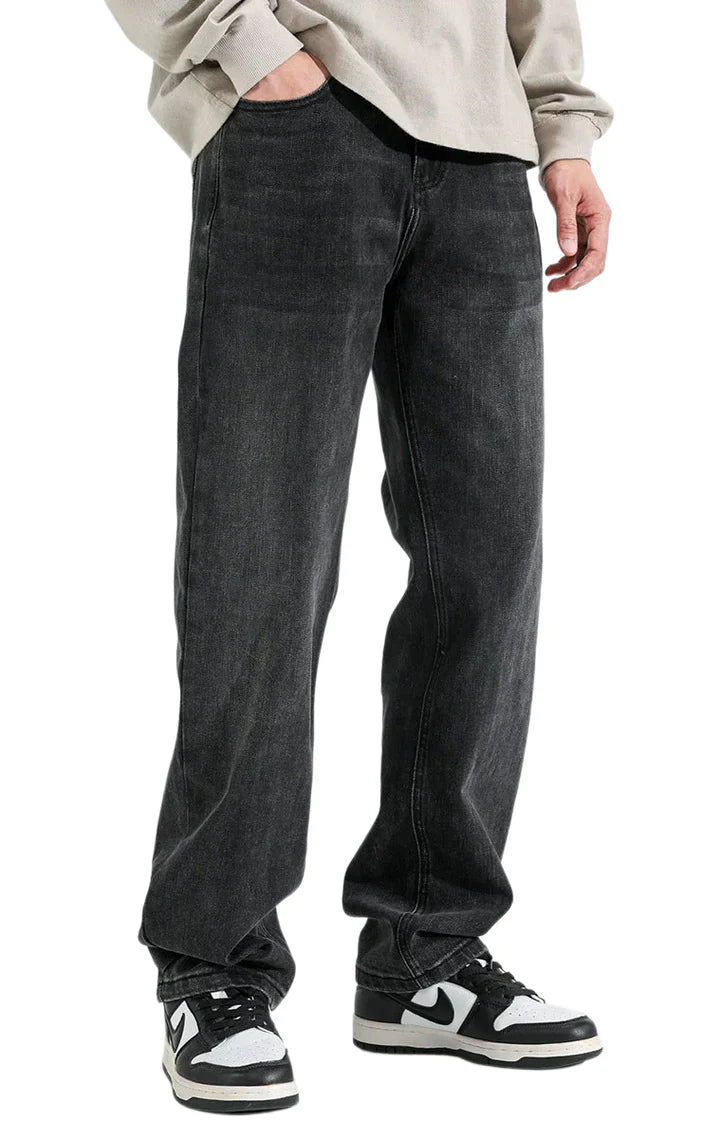 Dunkelgraue Basic-Jeans