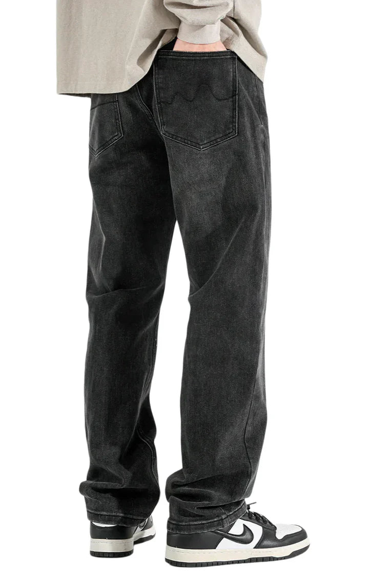 Dunkelgraue Basic-Jeans